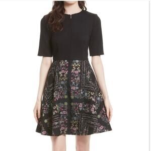 Ted Baker London Black Unity Floral Brocade Mooris A Line Dress Sz.2(US 4-6)